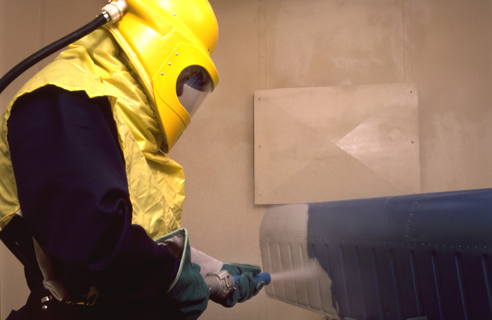 Vorbehandlung mit Sandstrahlung